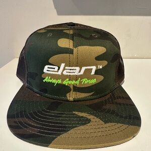 Elan Camouflage Cap with Neon Green Logo